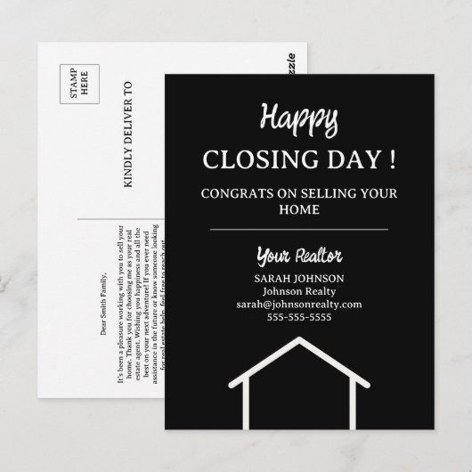 不動産売却おめでとうございます! ポストカード (正面/裏面)