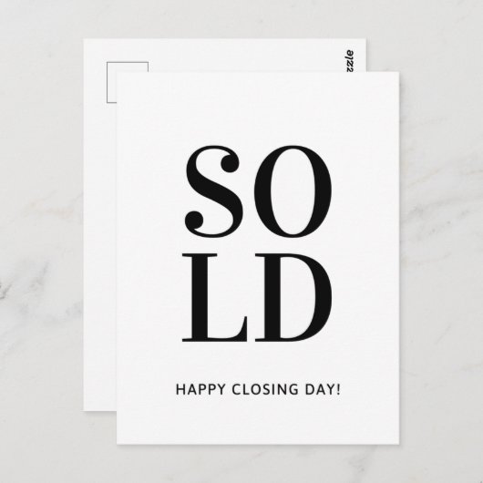 不動産売却おめでとう クロージングお祝い日 ポストカード (正面/裏面)