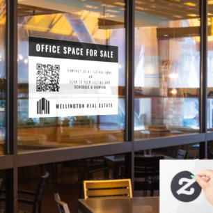 不動産売買 QRコード 黒白 ウィンドウサイン