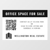 不動産売買 QRコード 黒白 ウィンドウサイン (シート)