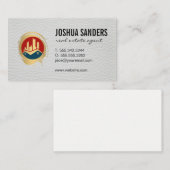 不動産実在プロパティロゴ |レザーテクスチャ 名刺 (正面/裏面)