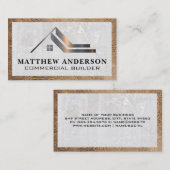 不動産実在ロゴ |大理石レザー 名刺 (正面/裏面)