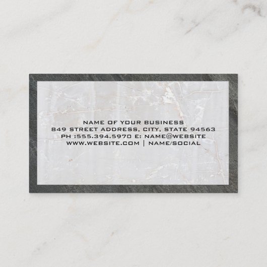 不動産実在ロゴ | 大理石石板 名刺 (裏面)