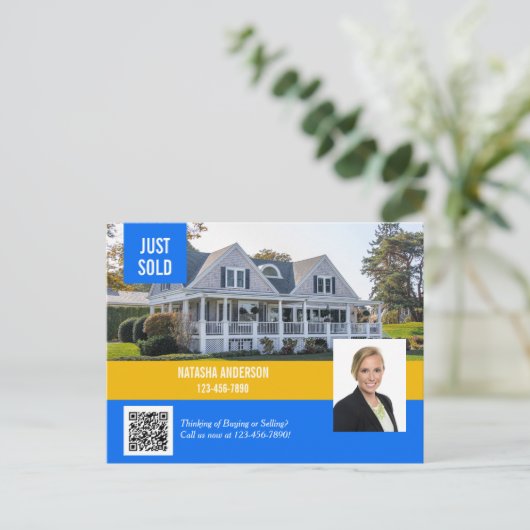 不動産実在代理マーケティングがQRコードを販売した ポストカード (スタンド正面)