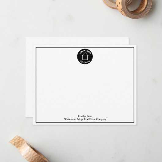 不動産実在会社Realtyロゴの追加不動産仲介業者 ノートカード (正面/裏面インサイチュ)