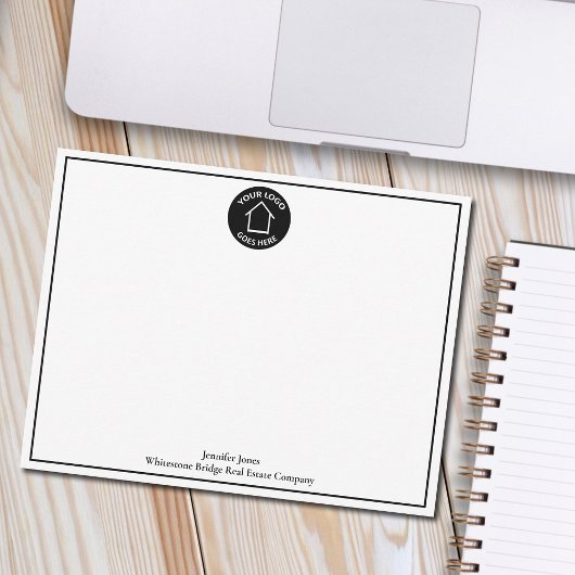 不動産実在会社Realtyロゴの追加不動産仲介業者 ノートカード