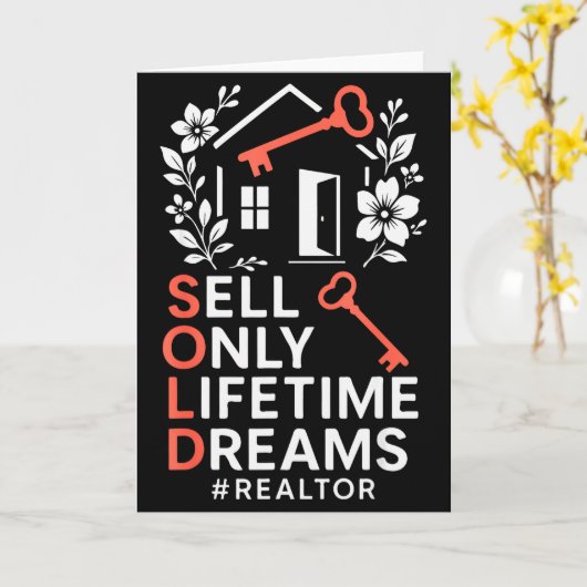 不動産屋が売り切る ライフタイムの夢 #不動産屋 カード (黄色い花)