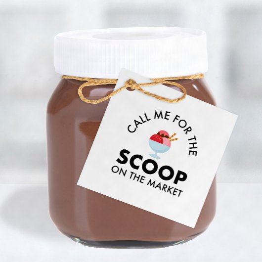 不動産屋さんのポップ・バイ Call Me for the Scoop アイスクリーム フェイバータグ