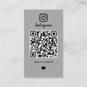 不動産屋Instagram 不動産エージェント グレーQRコード 名刺 (裏面)