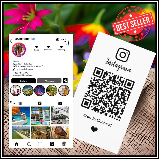 不動産屋Instagram 不動産エージェント 白QRコード 名刺
