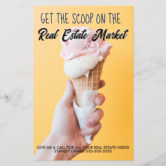 不動産市場のアイス実在クリームのスクープを入手 チラシ (正面)