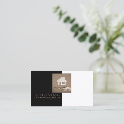 不動産業の家の写真の名刺 名刺 (スタンド正面)