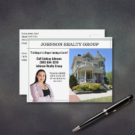 不動産業ダイレクトメールモダンセージ緑 ポストカード