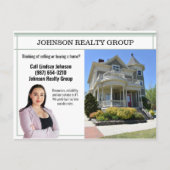 不動産業ダイレクトメールモダンセージ緑 ポストカード (正面)