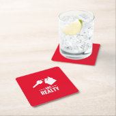 不動産業レッドロゴスクエア紙コースター スクエアペーパーコースター (インサイチュ)