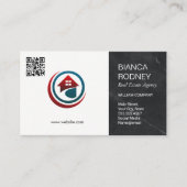 不動産業ロゴ | QRコード 名刺 (正面)