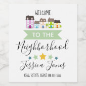 不動産業者が近所のギフトへようこそ ワインラベル (シングルラベル)