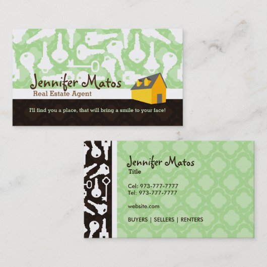 不動産業者のスローガンの名刺 名刺 (正面/裏面)