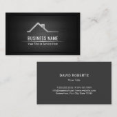 不動産業者のモダンで黒い金属 名刺 (正面/裏面)