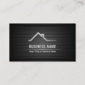 不動産業者のモダンで黒い金属 名刺 (正面)