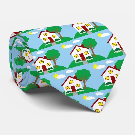 不動産業者の不動産仲介業者の家の首のタイ ネクタイ (ロール)