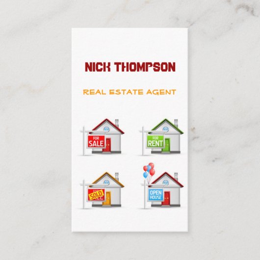 不動産業者の家の建物の賃貸料販売法の買物 名刺 (正面)