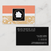 不動産業者の専門のダマスク織の家 名刺 (正面/裏面)