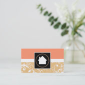 不動産業者の専門のダマスク織の家 名刺 (スタンド正面)