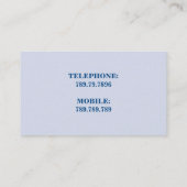 不動産業者の建築家の青くエレガントなライト 名刺 (裏面)