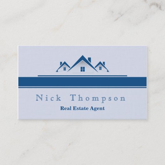 不動産業者の建築家の青くエレガントなライト 名刺 (正面)