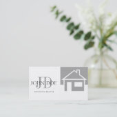 不動産業者の銀の家かモノグラム 名刺 (スタンド正面)