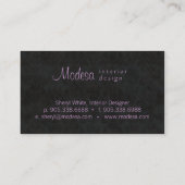 不動産業者を結婚するエレガントなダマスク織 名刺 (裏面)