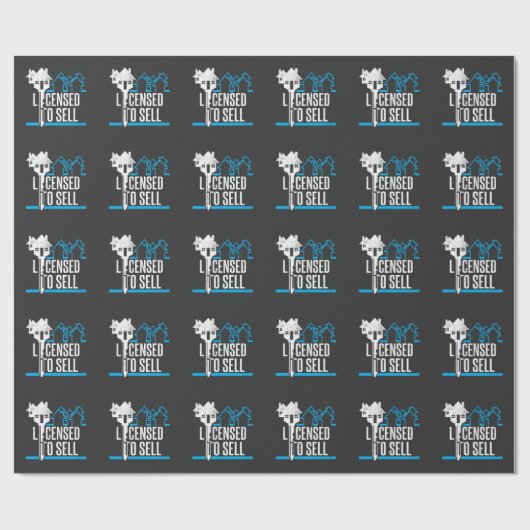 不動産業者を販売するために認可されるおもしろいな不動産仲介業者 ラッピングペーパー (フラット)