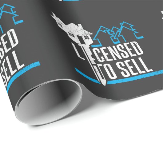 不動産業者を販売するために認可されるおもしろいな不動産仲介業者 ラッピングペーパー (ロールコーナー)