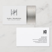 不動産業者プロパティ投資シルバーモノグラム 名刺 (正面/裏面)