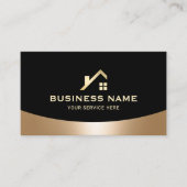 不動産業者リアルターゴールドハウスロゴブラック 名刺 (正面)