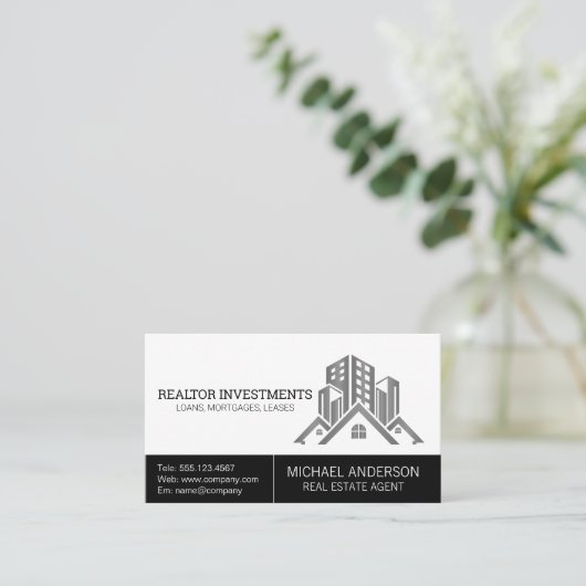 不動産業 |建物名刺 名刺 (スタンド正面)