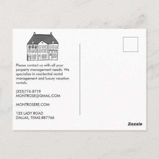 不動産管カスタム理実在マーケティング ポストカード (裏面)