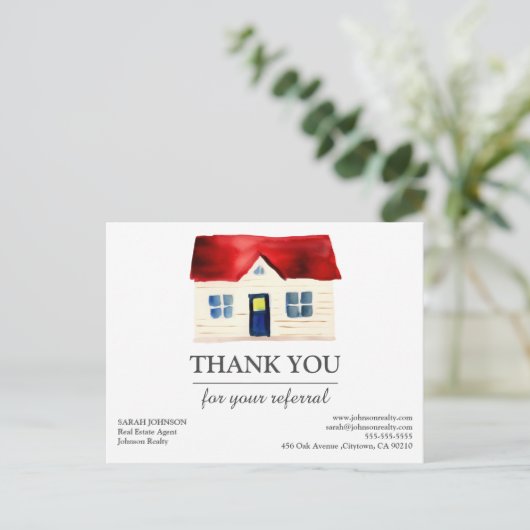 不動産紹介してくれてありがとう ポストカード (スタンド正面)