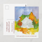 不動産紹介感謝の秋のビジネス紹介 ポストカード (正面/裏面)