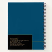 不動産計画ポートフォリオ – 黒 |青 ノートブック (裏面)