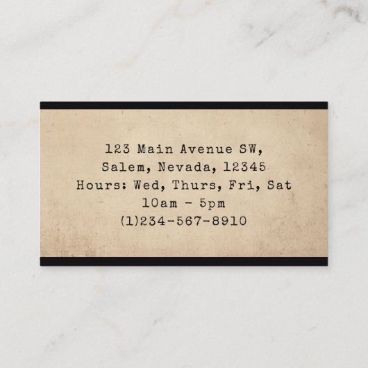 不動産販売事業アンティーク花瓶 名刺 (裏面)