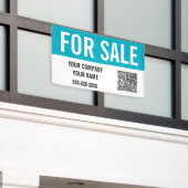 不動産販売用QRコード付き看板 横断幕 (ビルの外側)