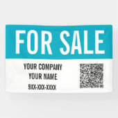 不動産販売用QRコード付き看板 横断幕 (横)