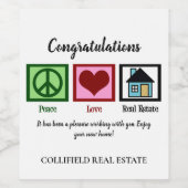 不動産購入おめでとう　愛と平和 ワインラベル (シングルラベル)