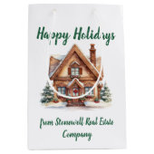 不動産 ビジネス クリスマス オーダーメイド ミディアムペーパーバッグ (正面)