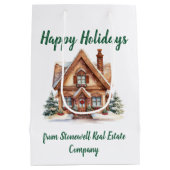 不動産 ビジネス クリスマス オーダーメイド ミディアムペーパーバッグ (裏面)