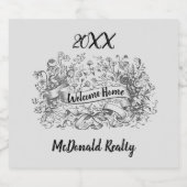 不動産 ビジネス ヴィンテージ ウェルカム ホーム リアルター ビールラベル (シングルラベル)