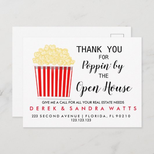 不動産 ポップコーン オープンハウス アナウンス ポス ポストカード (正面/裏面)