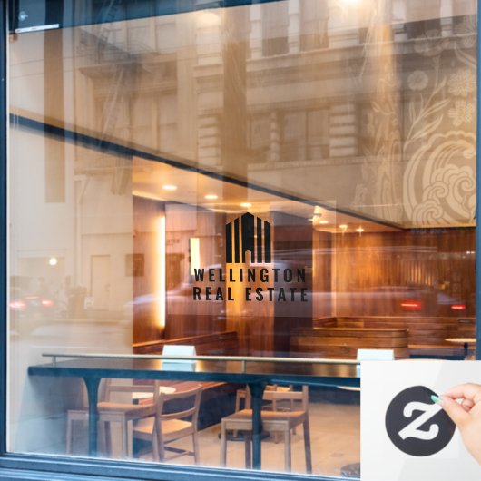 不動産 モダン ミニマル ロゴ 不動産エージェント ウィンドウサイン (カフェ窓)